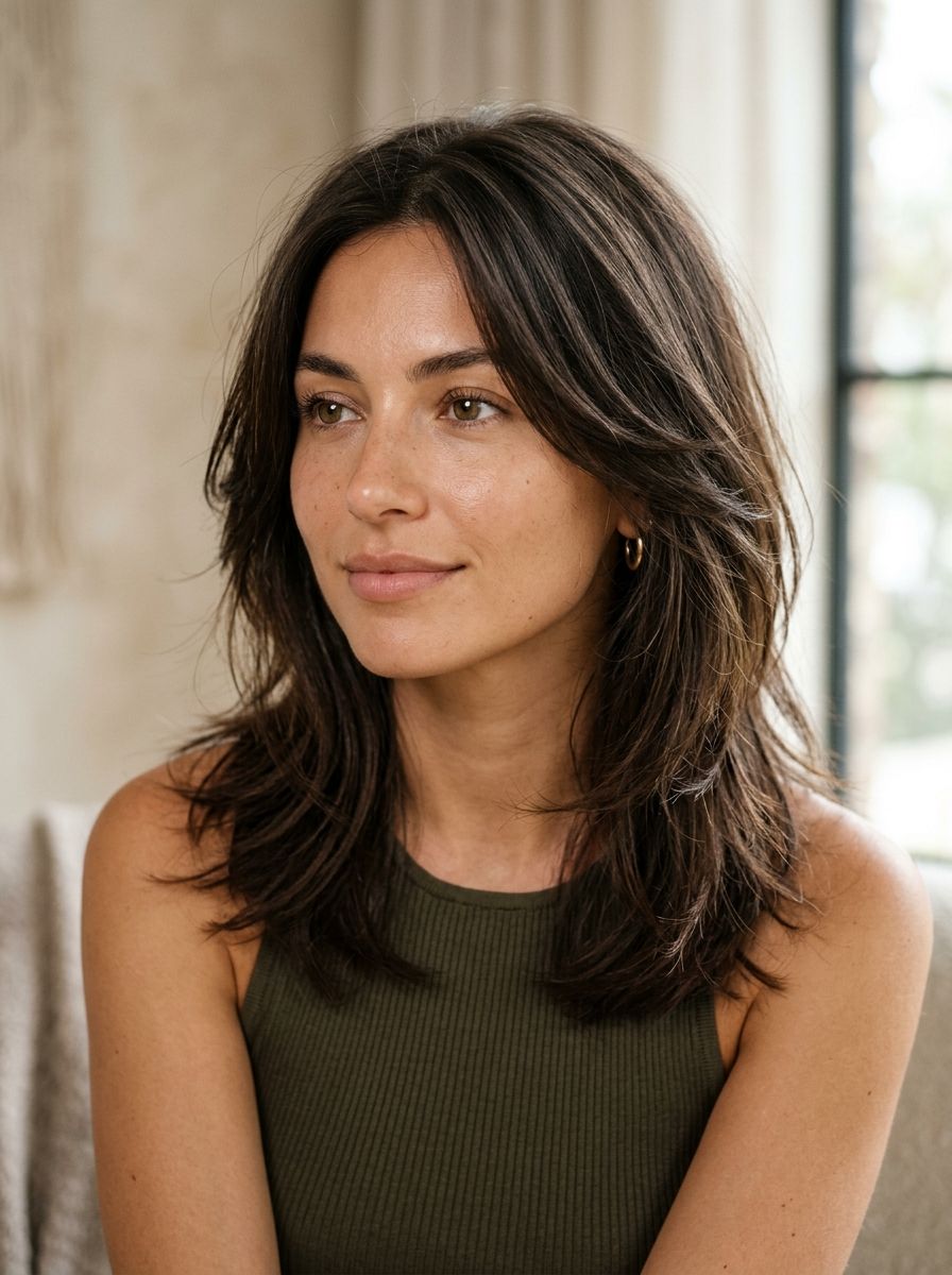 Soft Undone Layers mit fransigem Finish - Fransig gestuft Frisuren mittellang